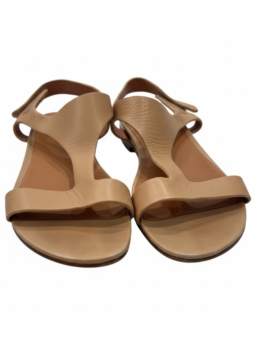 Gentle Souls Tan Leather T-Strap Sandals